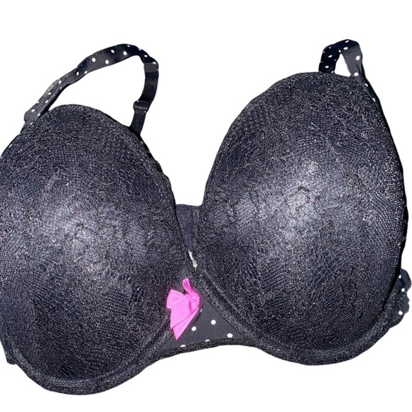 Lasenza perfectly me lace black Polka dot bra 34DD - Picture 1 of 9